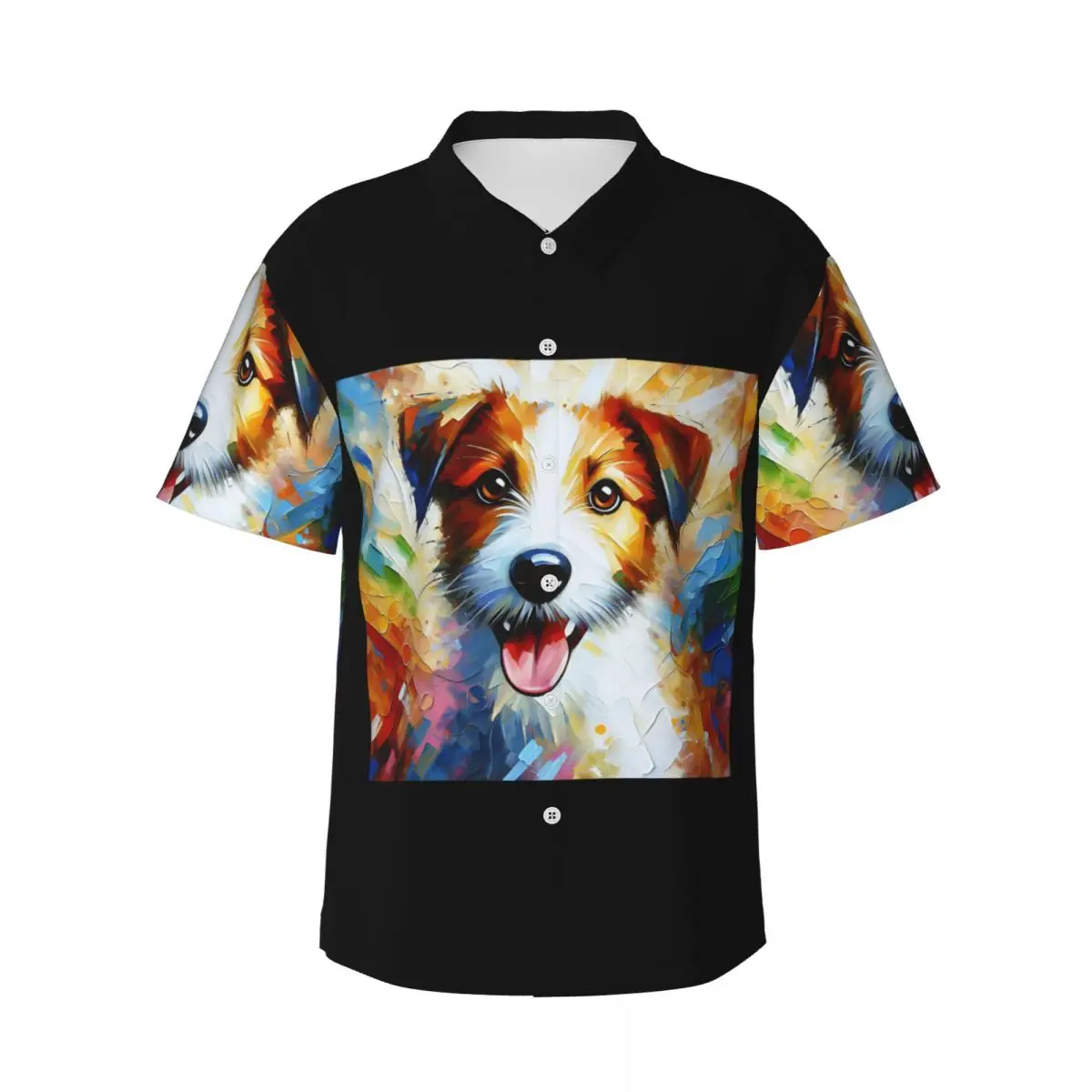 

Kromfohrlander Dog Jack Russell Terrier акриловые мужские рубашки Гавайская рубашка с короткими рукавами забавные топы на пуговицах для летнего пляжа