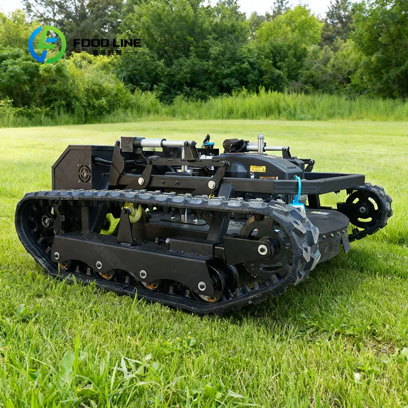 

Custom Energy-saving remote control lawn mowing robot 0-6 km/h crawler mower