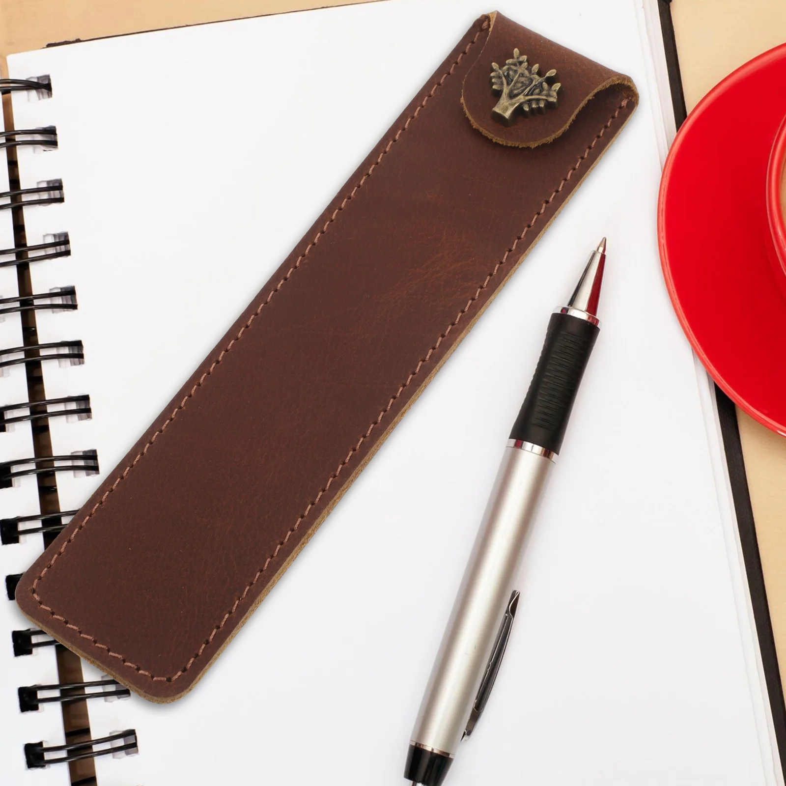 

2Pcs Pen Holder Stylish Sleeve for Writing Instruments Portable Organizer Vintage Design Slim Pouch