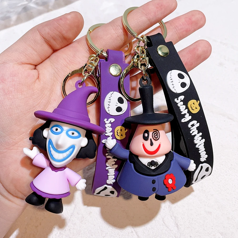 Christmas Eve Fright Night Doll Keychain Pvc Keychain Halloween Cute Personality Skeleton Jack Backpack Keychain