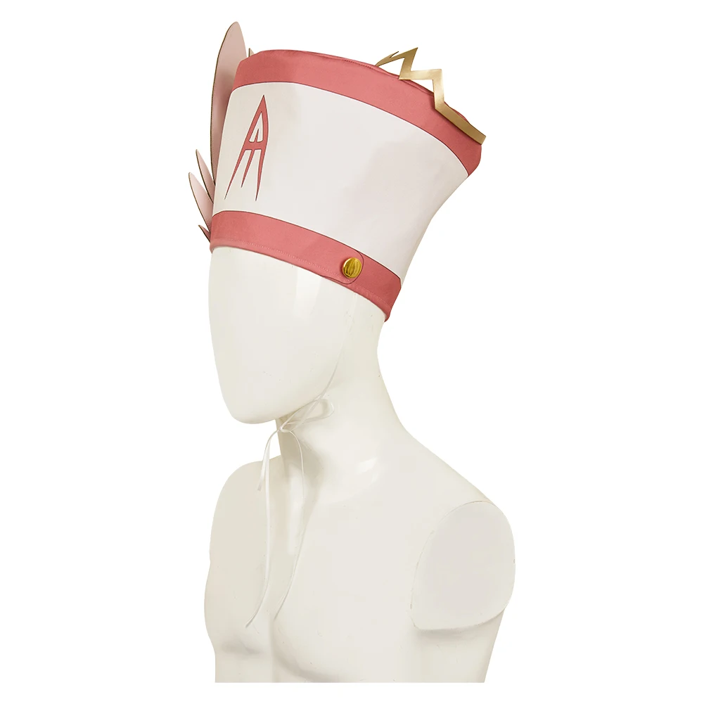 TV Hell Inn Cosplay Abel Cosplay Feather Hat Pink White Leather Cape Costume Accessories Halloween Carnival Party Outfits Gifts