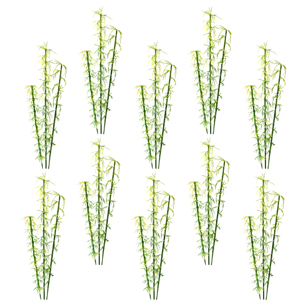 

50 Pcs Mini Imitation Bamboo Miniature Landscape Ornaments Fake Decor Faux Cake Micro Decoration Trees Plastic Plant