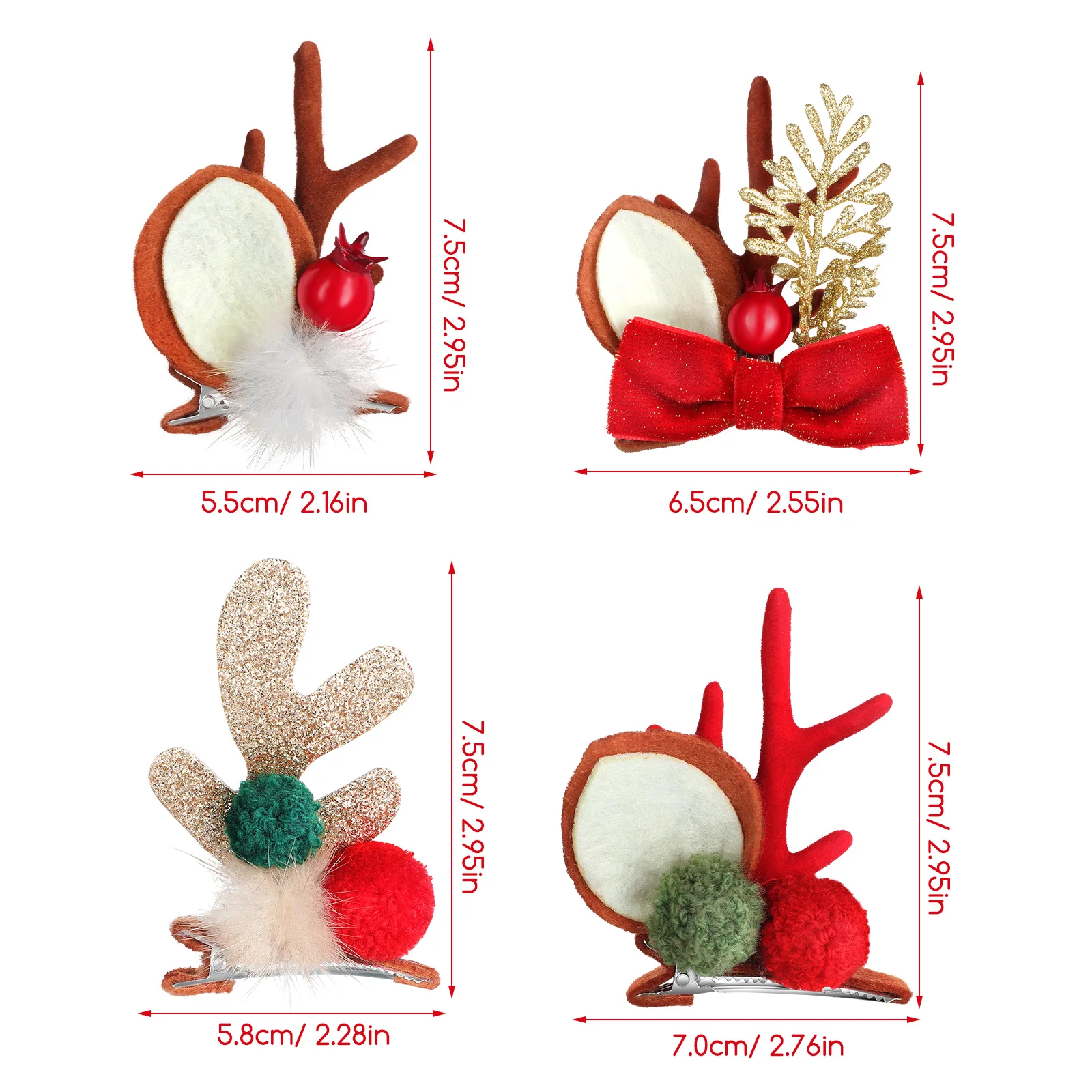 Geweih Weihnachten Pin Haar Clips Weihnachten Geweih Haarspange Set Party Kopfbedeckungen Für Frauen Mädchen Weihnachten Haar Zubehör