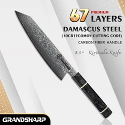 Damascus Kitchen Knives Handmade Chef Knife Japanese Kiritsuke Knife Japanese Damascus Steel Glow Handle Cooking Tools Pro