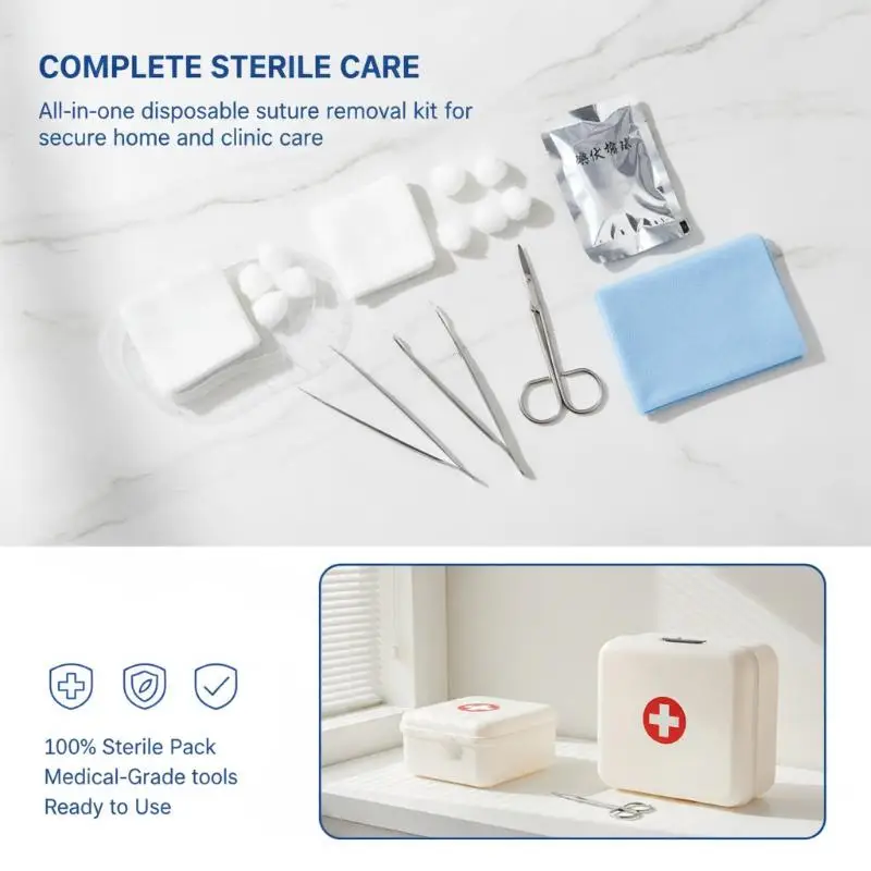 1 Set Debridement-Naht-Desinfektions-Wundpflege-Werkzeugset NEU Steriles Einweg-Verband-Ersatzwerkzeugset – Detail 17