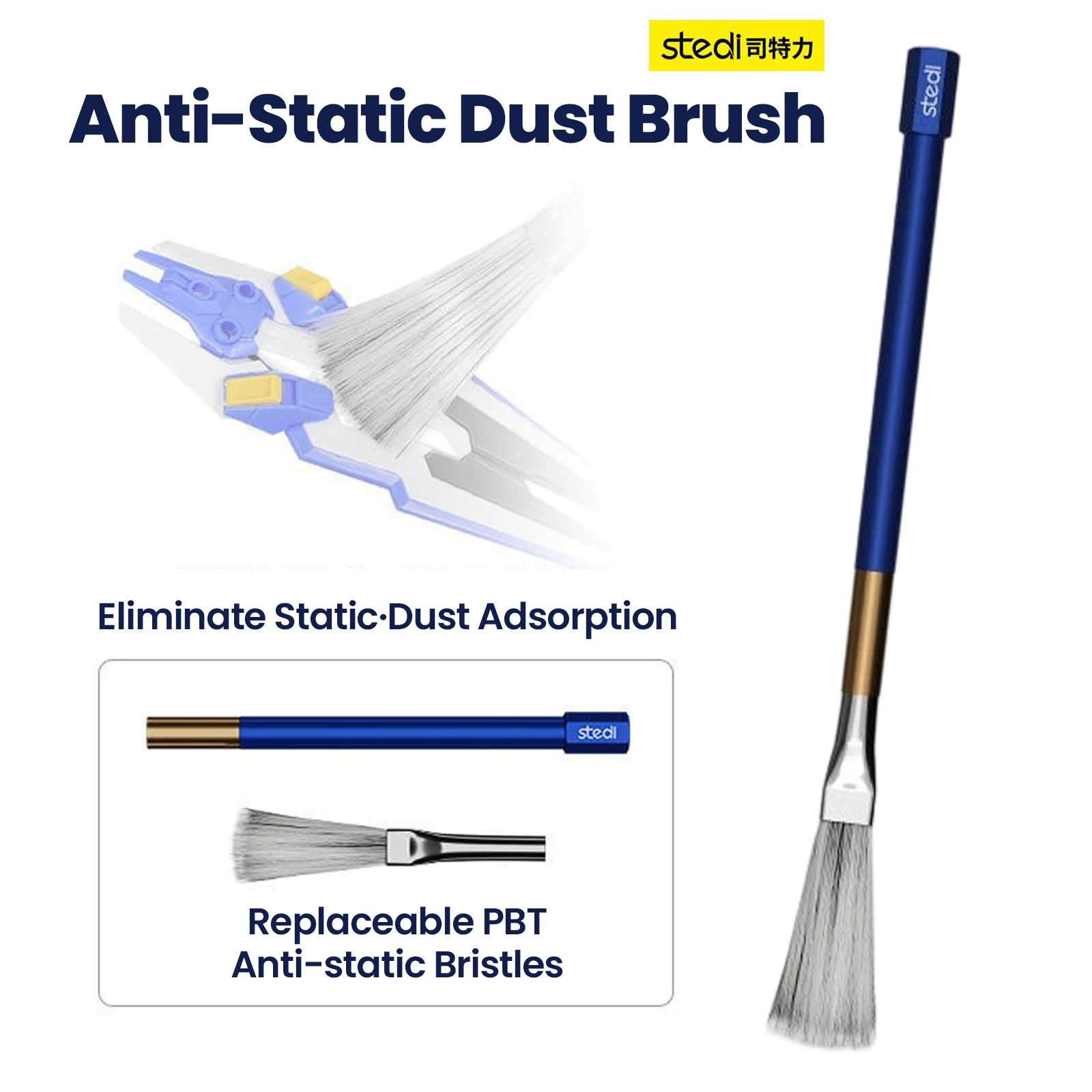 Stedi MS-86 Anti Static Dust Brush Model Cleaning Tool for Gunpla Scale Model Figure ESD Brush Dust Removal Hobby Craft Tool