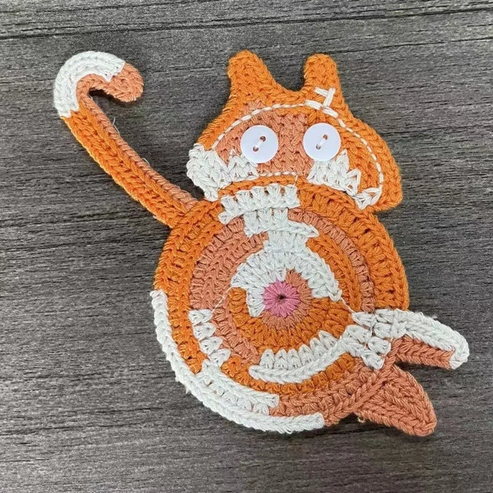 Cute Funny Crochet Coaster Non-slip Anti-scalding Mug Rug Heat Insulation Reused Drink Pad Home Supplies
