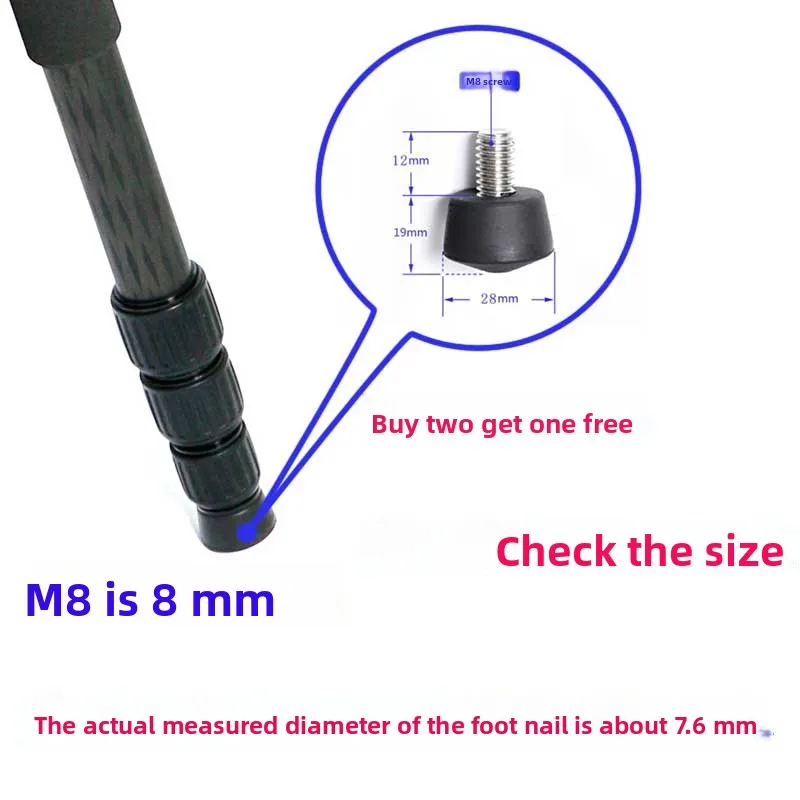

Benos Ruifu Tubao tripod foot pads Rubber foot nails 3/8M8 1/4 screws universal