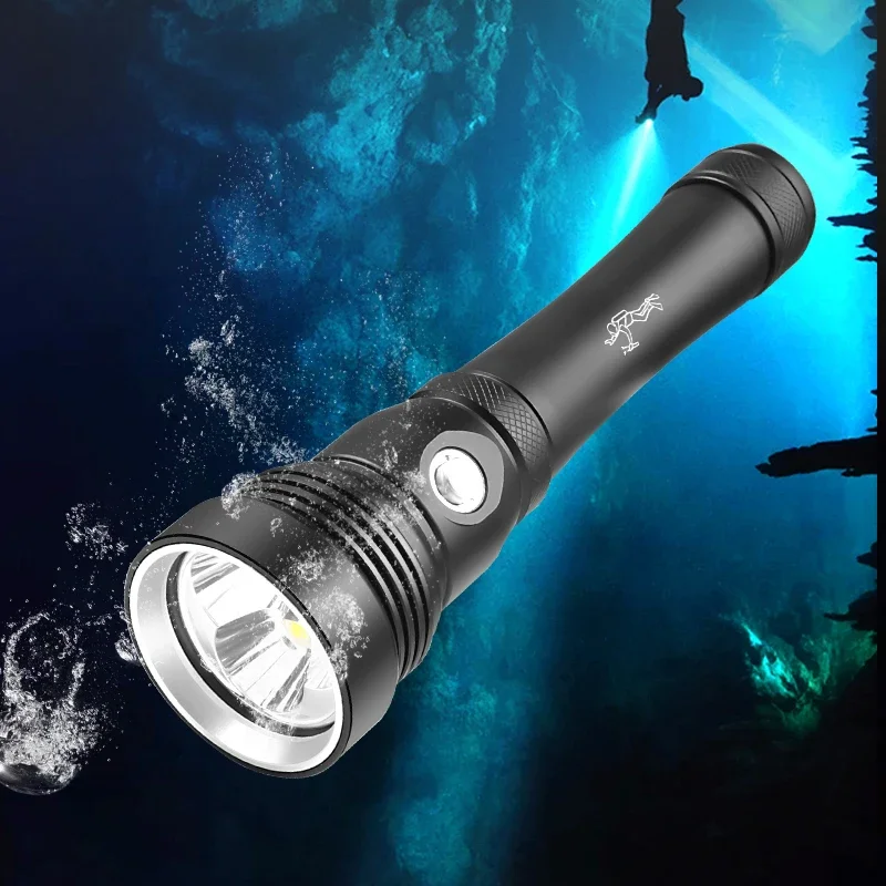 

Professional LED Diving Flashlight Scuba Diving Light 3000LM Super Bright Underwater Flashlight IP68 Waterproof Night Dive Torch