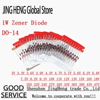 30 Values 1W Zener Diode Assorted Kit 3V 3.3V 3.6V 5.1V 5.6V 7.5V 10V 12V 13V 15V 16V 18V 20V 22V 24V 30V 33V 47V Assortment Set