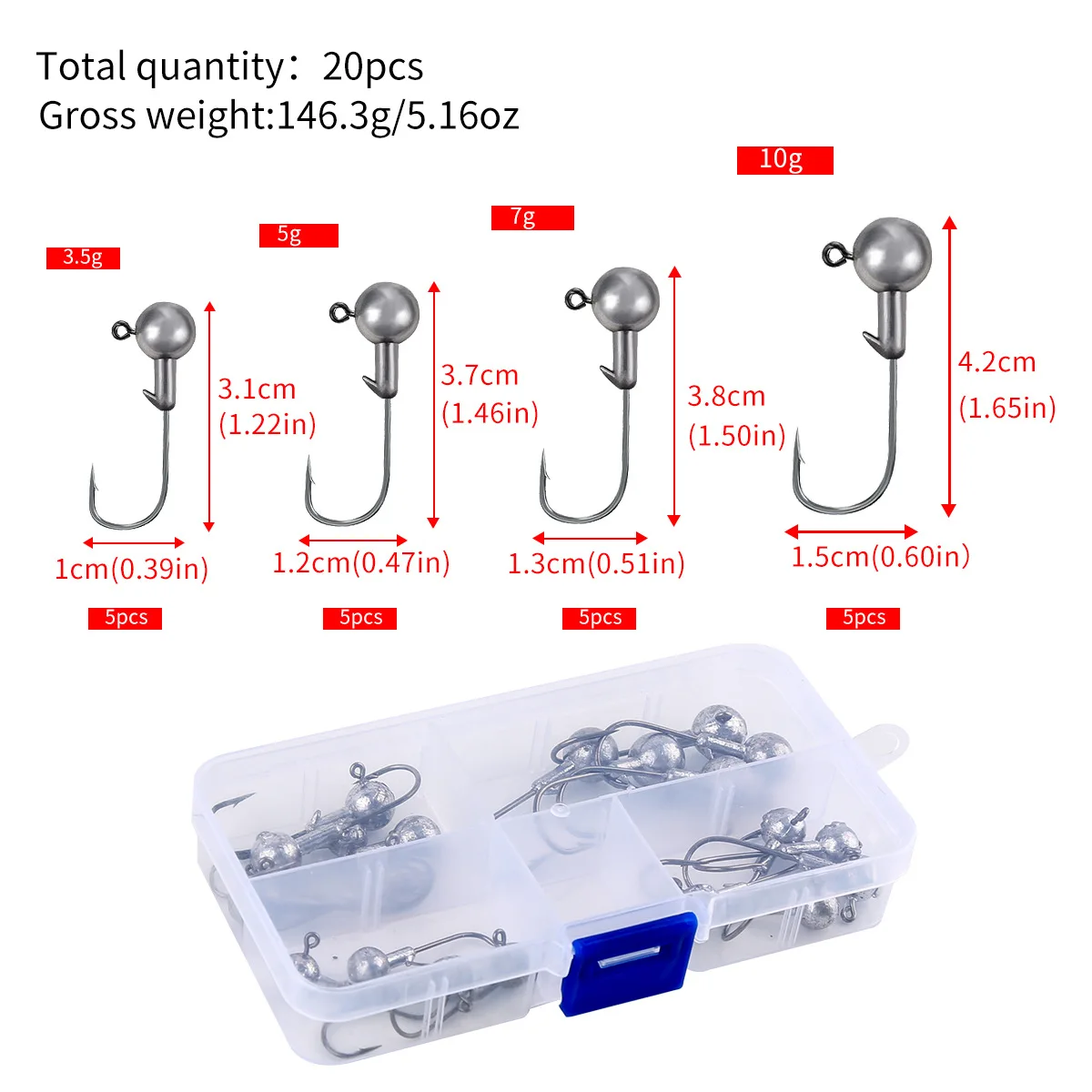 

Fishing Hooks Jig Head Hook Fish Sharp Fishhooks Soft Bait Worm Barbed Hooks Fishing Tackle Hard Lure