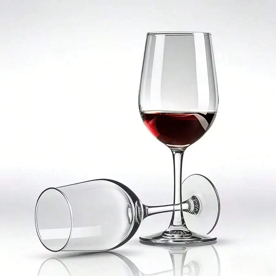 Set Of 4 Burgundy Red Wine Glasses 18.3oz/540ml Elegant Cup With Long Handle Suitable For Red Wine, Baijiu, Champagne, Whisky An