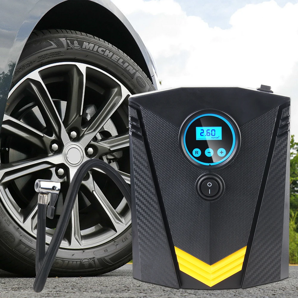 Tire Inflator for Auto Car Motorcycles Bicycles 150 PSI Car Air Compressor Pump Portable Digital Tire Accessories DC 12 Volt