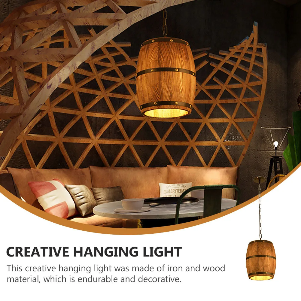 

1Set Retro Style Chandelier Creative Cask Shaped Light Industrial Rustic Lamp Adjustable Cable 1m Easy Assemble Home Decoration
