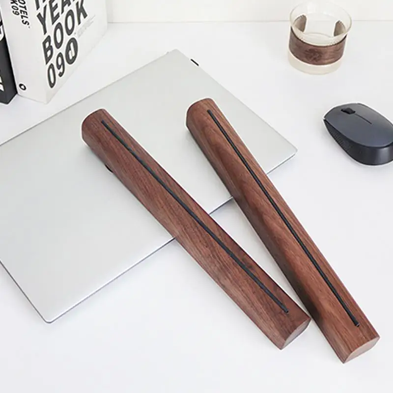 Desk Laptop Holder Ergonomic Laptop Stand Stable Vertical Non-slip Grip Wooden Laptop Holder With Compact Design For Cooling