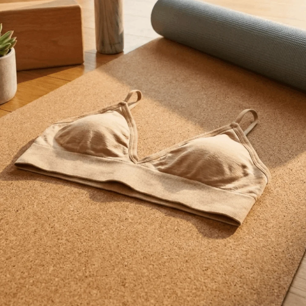 Atmungsaktiver Push-Up-Triangel-BH ohne Bügel, Sport-BH für Damen, Crop-Top, Fitness-Yoga-Top, tiefes V-Ausschnitt-Bralette – Detail 3