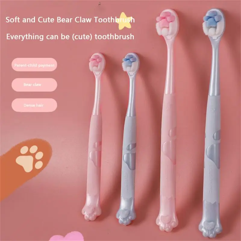 

Oral Care Brush 26.40g Not Easy To Slip Off Fashion Appearance Soft Rubber Package Cat Claw Handle Soft Toothbrush