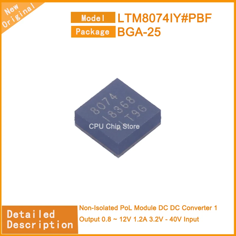 5Pcs/Lot New Original LTM8074IY#PBF  LTM8074IY  Non-Isolated PoL Module DC DC Converter 1 Output 0.8 ~ 12V 1.2A 3.2V - 40V Input