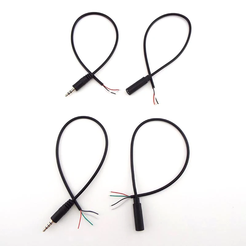 1pcs/5pcs 3 or 4 Core Audio Output Line 30CM Audio Extension Cable Aux Single Head Line Stereo 3.5mm Male and Female Cable