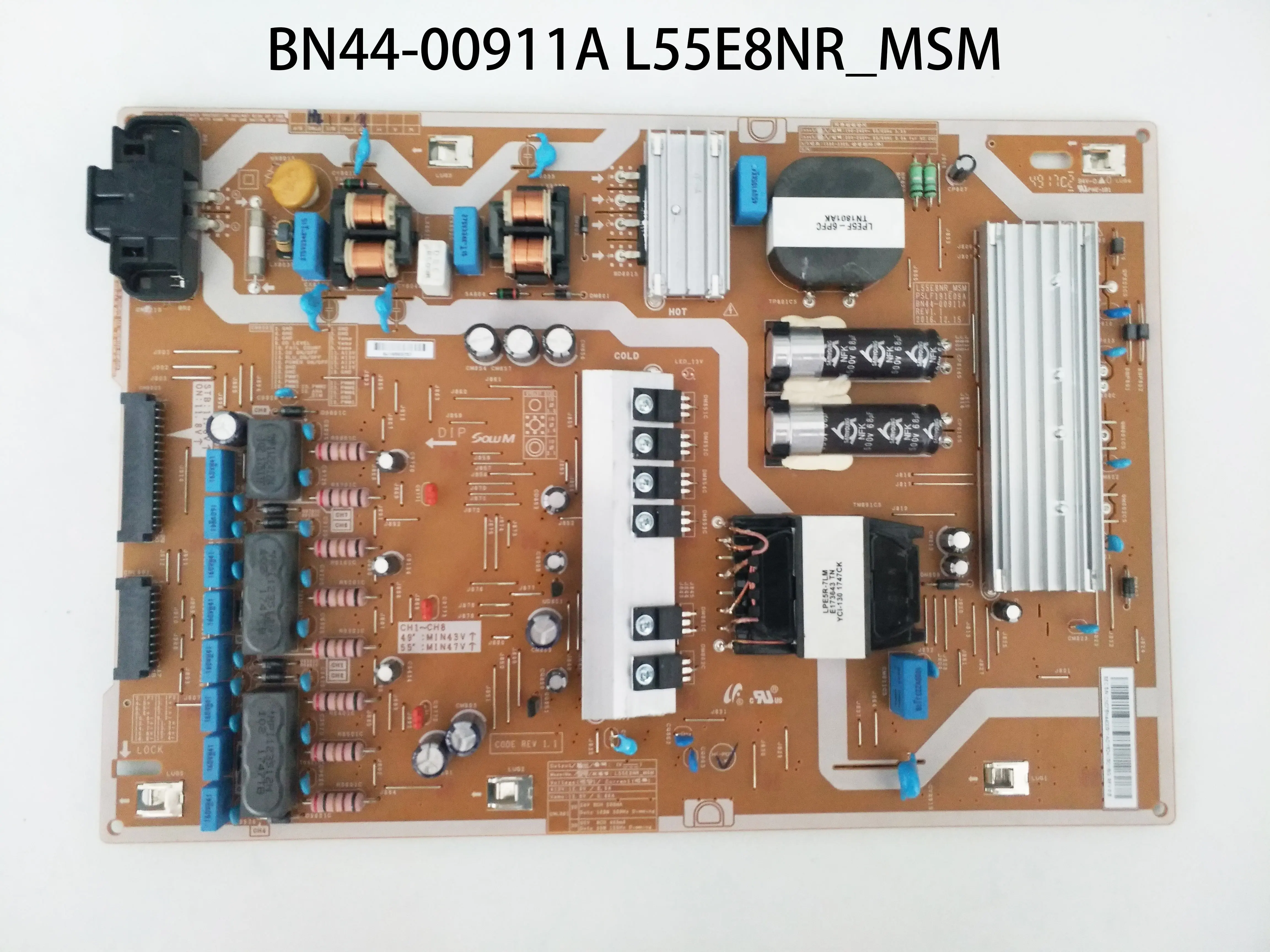 

Power Supply Board BN44-00911A L55E8NR_MSM PSLF191E09A is for UN55MU8000FXZA UN55MU850DF UN55MU8500F UN49MU8000F UN49MU800DF TV