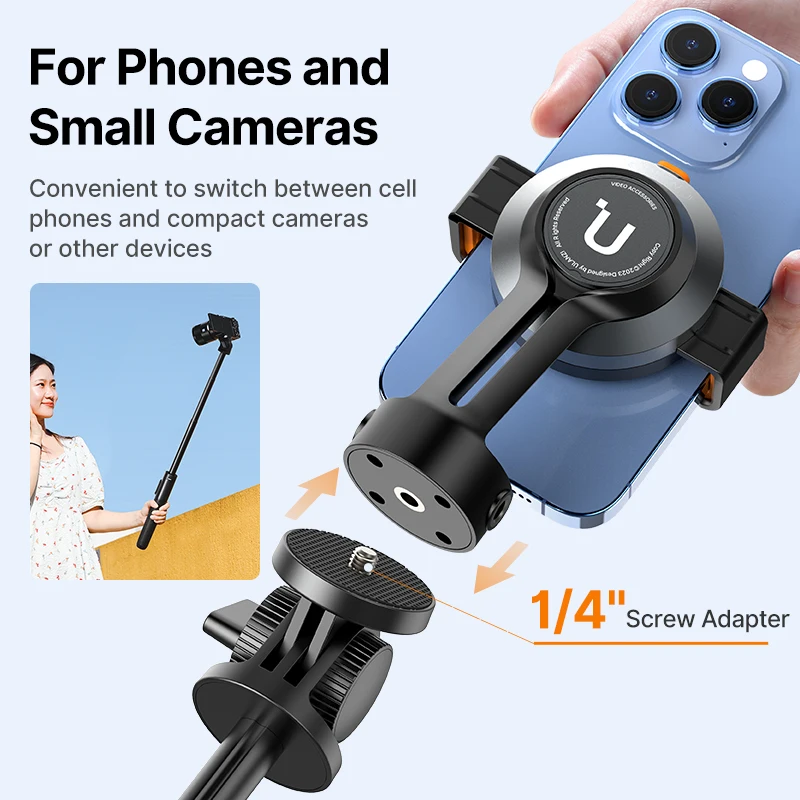 Ulanzi SK-05 metalowy smartfon ze statywem Bluetooth Selfie Stick statyw podróżny Vlog Streaming na żywo dla iPhone\'a z Androidem