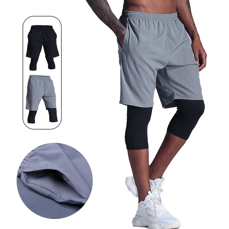 

Мужские 7-дюймовые шорты для бега, быстросохнущие шорты для тренировок в тренажерном зале, фитнес-тренировок, баскетбольные укороченные брюки с pokcet, спортивные спортивные шорты