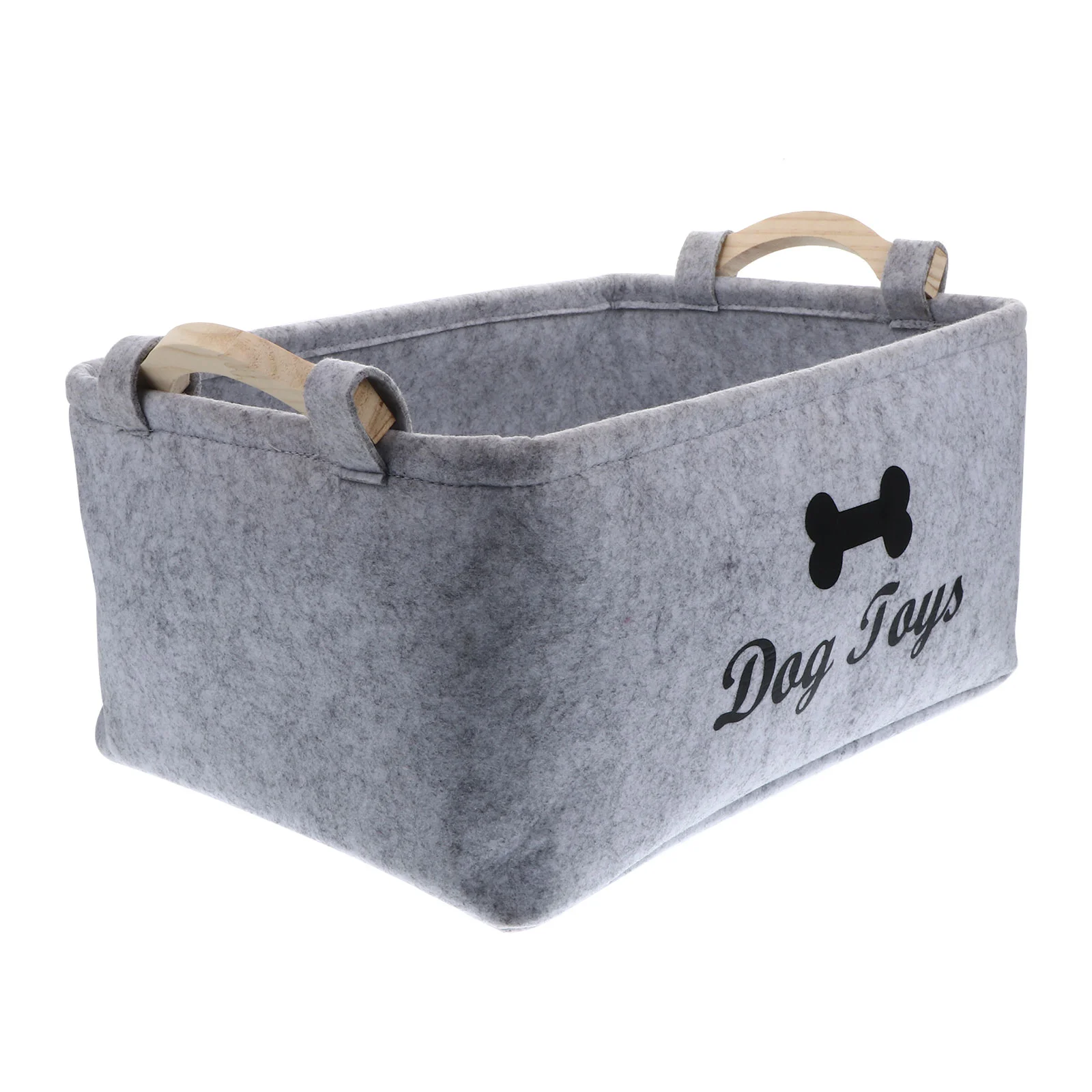 Felt Storage Box Storage Tank Toys Felt Storage Box Wooden Handle Square Storage Box Multipurpose Felt Basket Organizer Dog