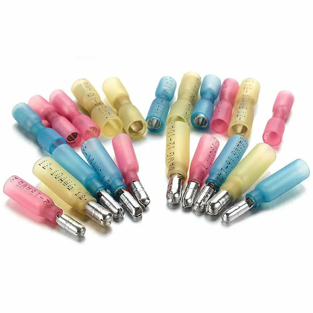 

100PCS Heat Shrink Bullet Connectors Female & Male Spade Crimping Connectors Waterproof Crimp Connector Wire Splice Terminals