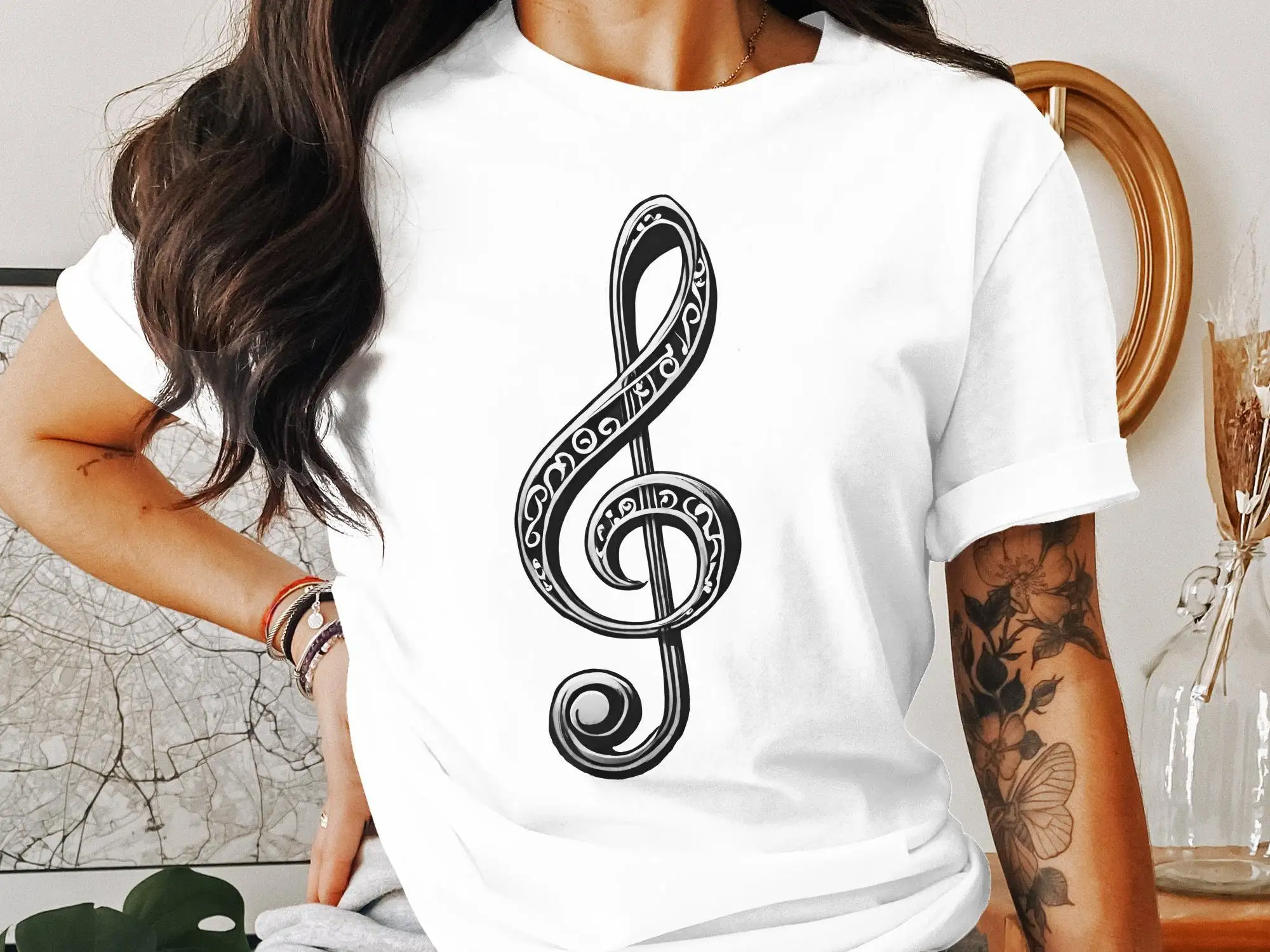 Treble Clef Musician Music Notes Teacher For T Shirt Birthday Holiday Present