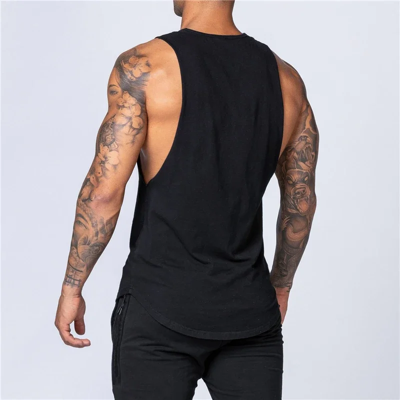 Brand Summer Gyms Clothing Fitness Cotton Tank Tops Men jogging Bodybuilding sleeveless Shirt Breathable O-Neck Muscle Vest