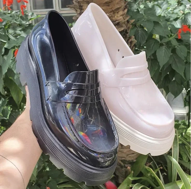 أحذية ميليسا جيلي البرازيلية للنساء كاجوال عتيقة مع نعل إسفنجي أحذية مسطحة على الطراز البريطاني مادة PVC #1