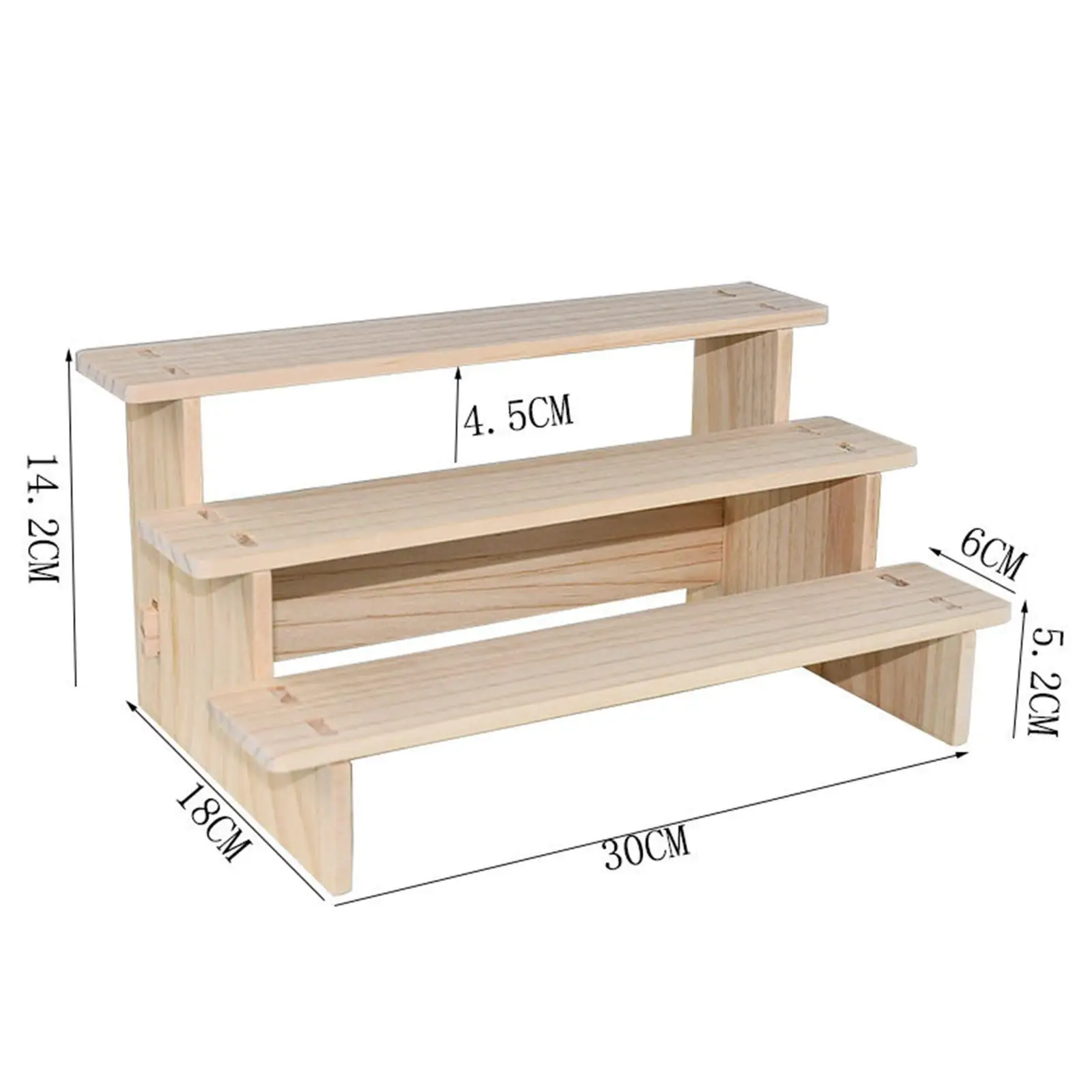 Wooden Stand Display Organizer Riser Shelf for Crafts Figurines Goods Display and Home Countertop