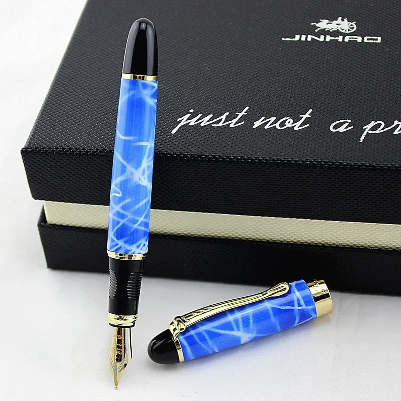 

JINHAO X450 High quality Luxury blue Marble Nib Medium Fountain Pen New Stationery Office school supplies