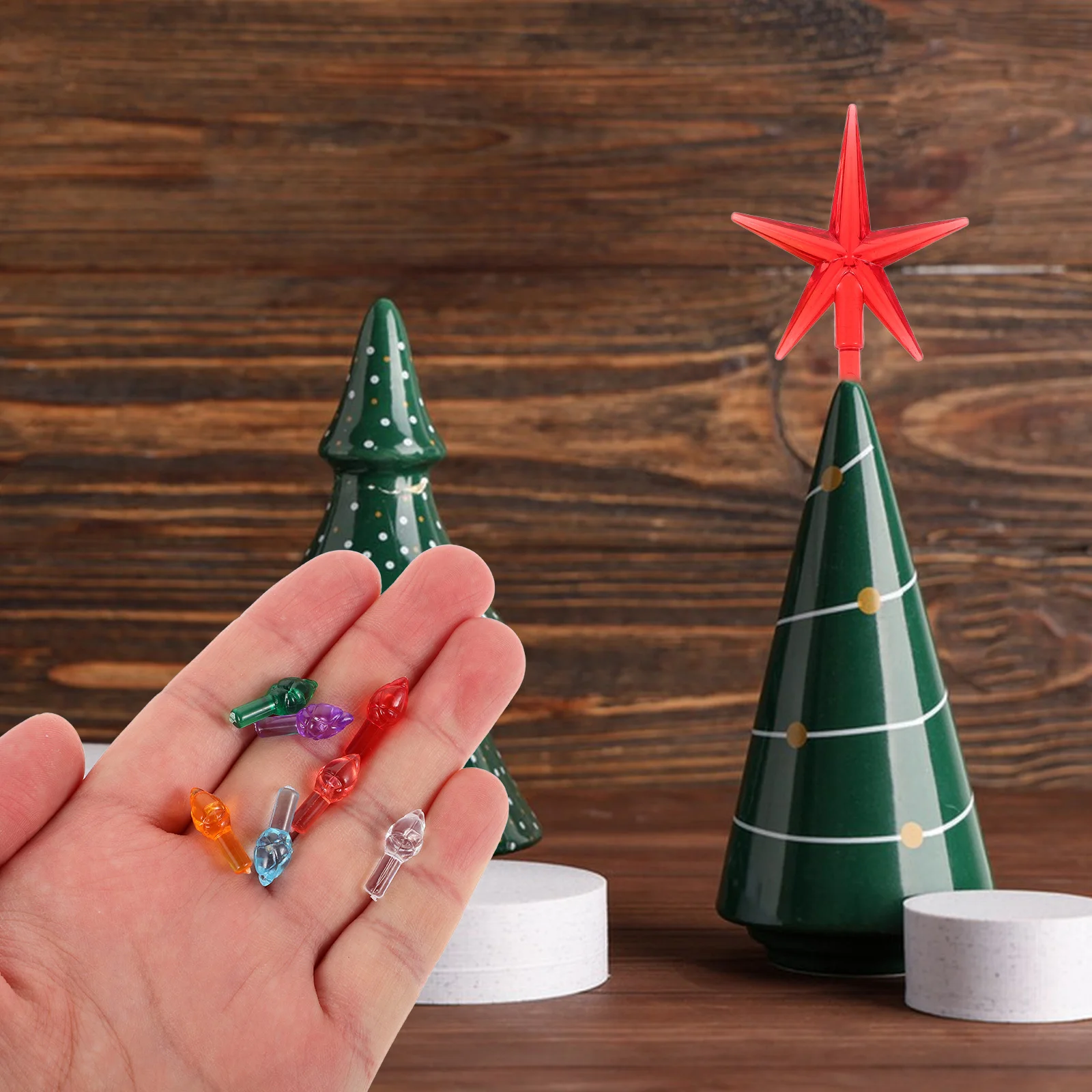 103 pçs árvore de natal lâmpadas de iluminação mini ornamentos chama decorações de plástico peças de reposição