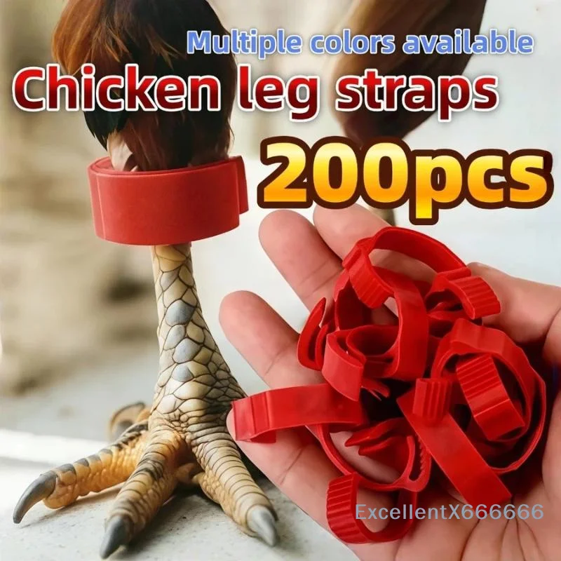 Adjustable Chicken Leg Identification Rings 100 Pcs Non Toxic No Number Buckle for Farm Poultry Duck Goose Feeding