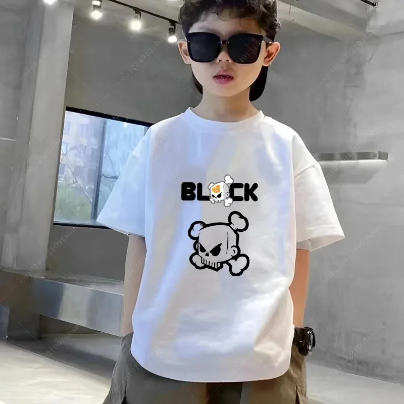 Children's T-shirt Sweatshirt Children's Cotton Brand Joint Shirt Ken Block Fashion Short Sleeve T-Shirt Teen Oversized Shirt