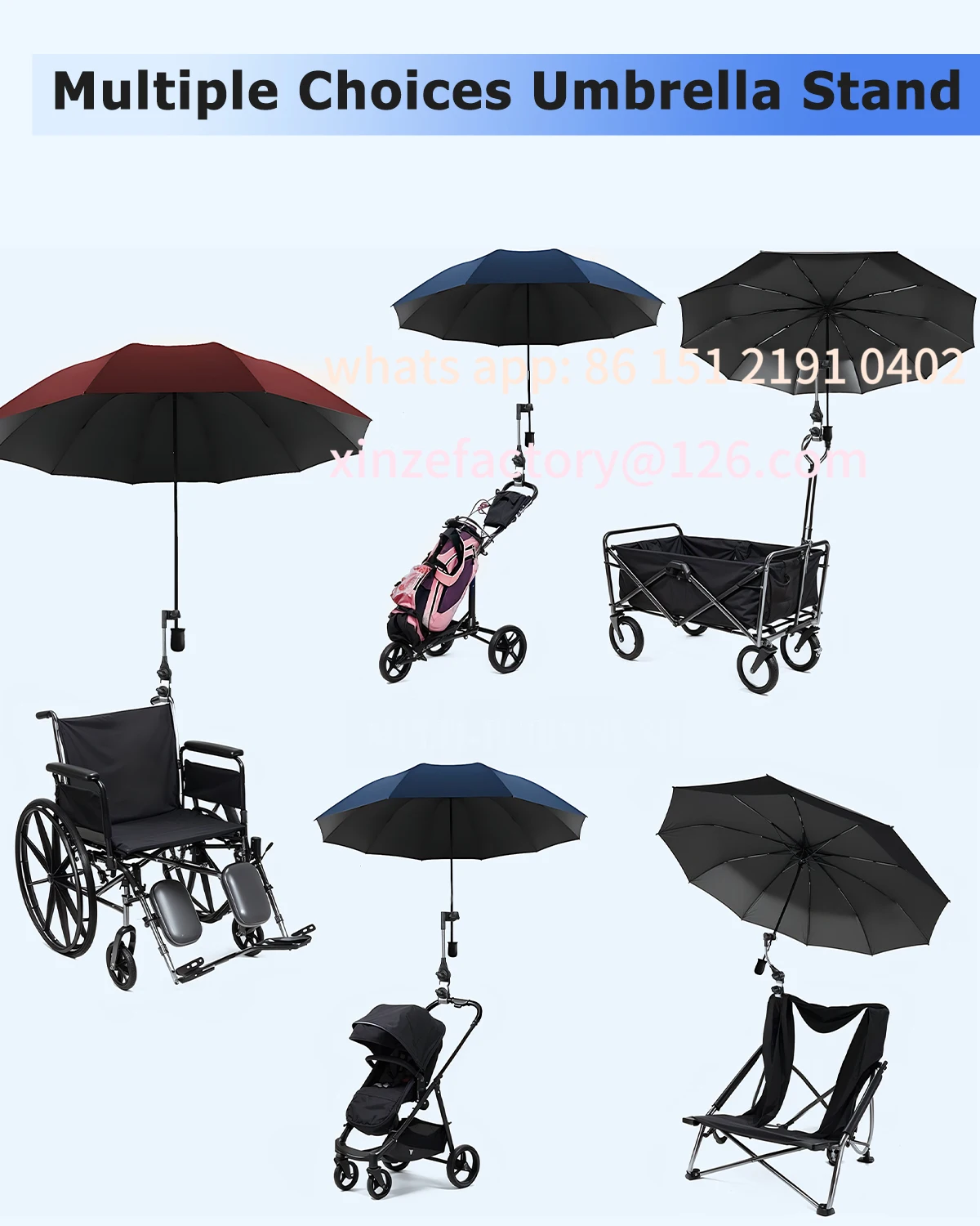 

Customizable Foldable Umbrella UV Sun Protection Rainpro Adjustable Umbrella Mount Stand Accessory Umbrella Holder