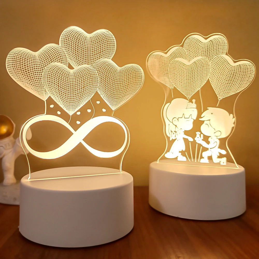 Solarandor-Lámpara LED 3D creativa para el hogar, luces de noche, lámpara de noche de ilusión 3D, lámpara de mesa decorativa