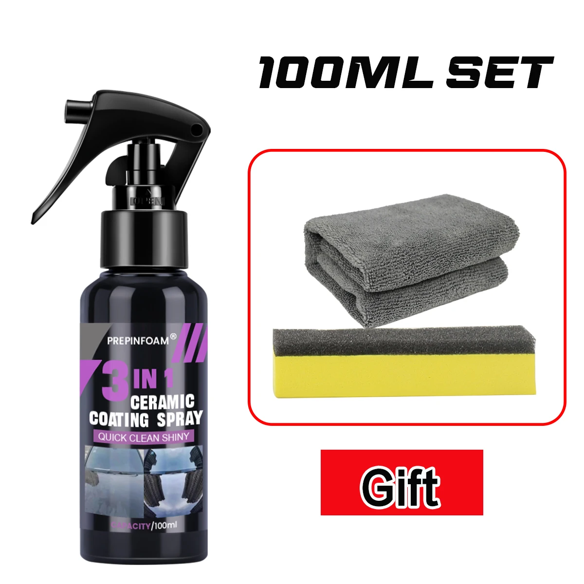 3-in-1 auto keramische nano coating vloeibare coating kristal hydrofobe laag polijstverf coatingmiddel polijst nano coatings P1