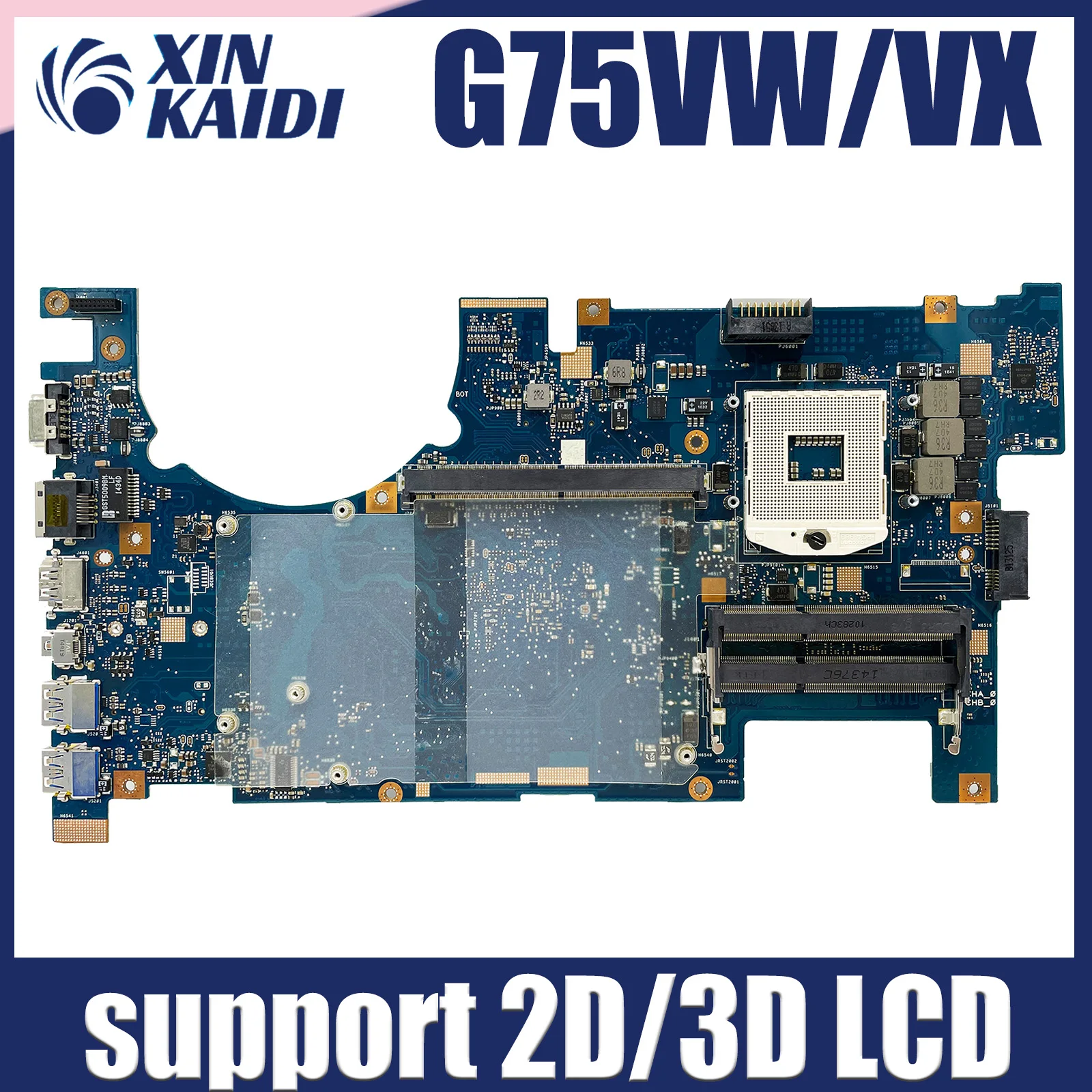 

For ASUS G75V G75VW G75VX Laptop Motherboard support 2D or 3D LCD 4 Memory slot ddr3 Fully Tested