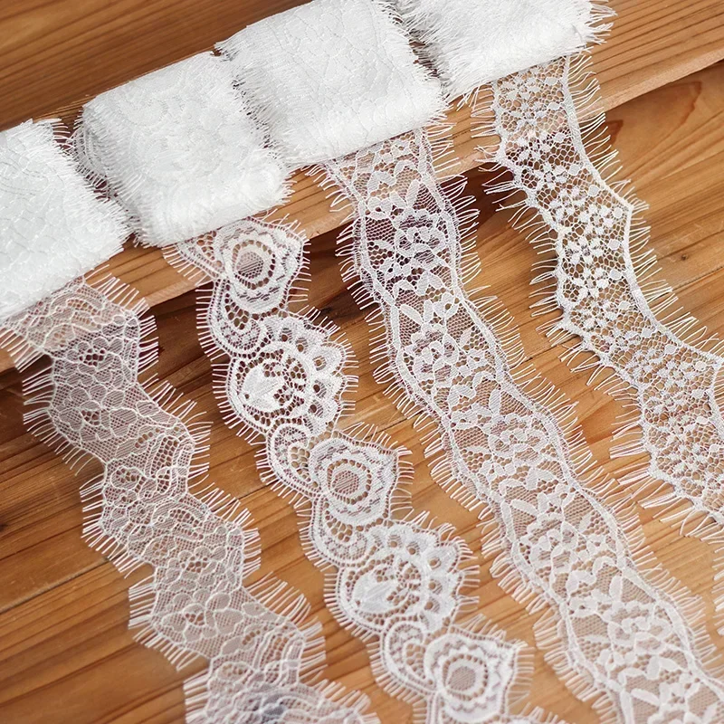 3M White Eyelash Lace Ribbon Diy Elegant Women\'s Wedding Dresses For Partys Sewing Accessories African Fabric 2022 High Quality