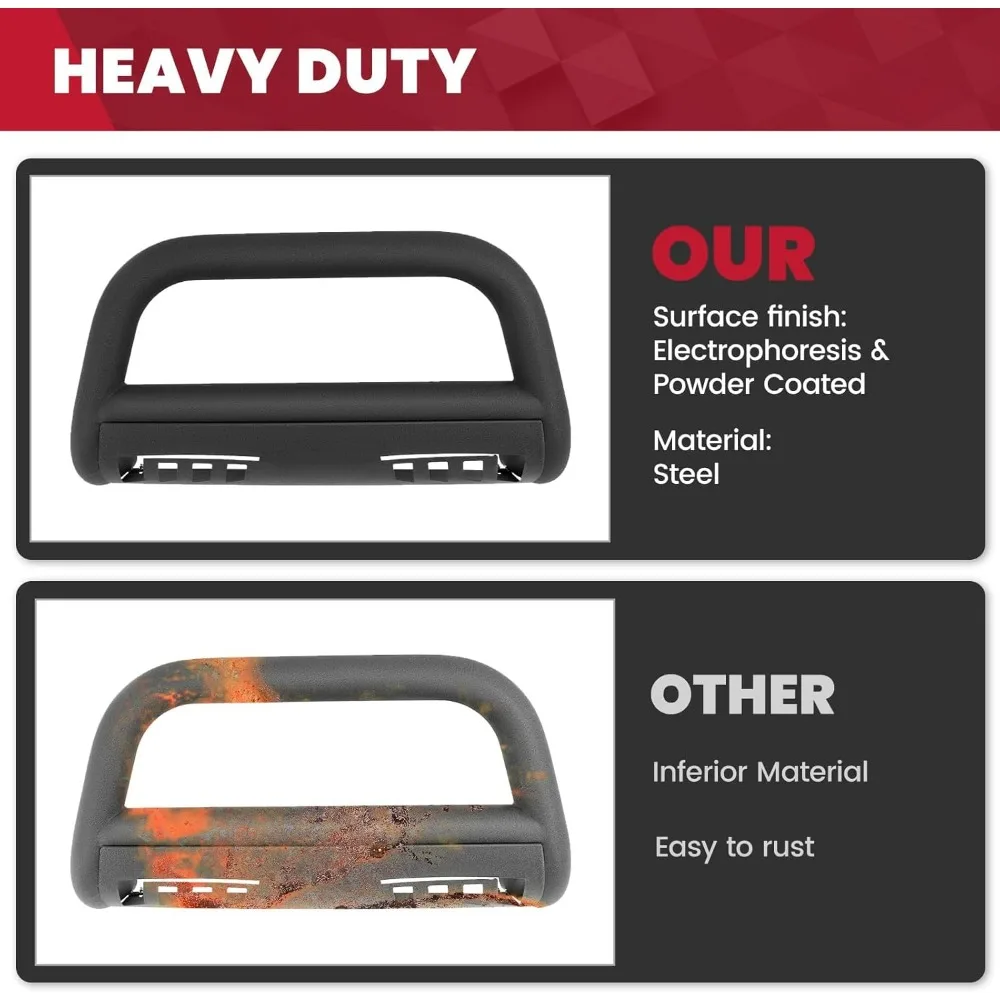 شريط الثور متوافق مع 2022-2025 نيسان فرونتير 3 الملمس الجبهة دفع بار الوفير شواء الحرس فرشاة الحرس الصلب الأسود