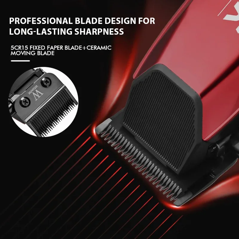 WMARK NG-125 Professional Electric Hair Clippers 7500RPM Rotating Motor Oil Head Barber Shop Trimmer for Man Blade 5 Adjustments