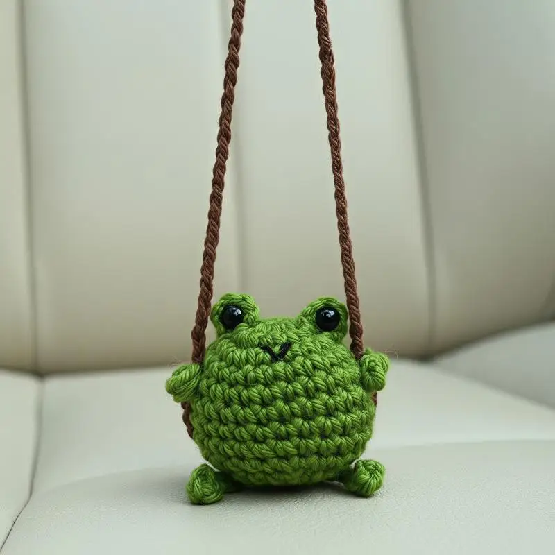 Handmade Knitted Animal Keychain Pendants Cute Frog Duck Rabbit Chick Charm Soft Backpack Decor for Kids Birthday Party Favors