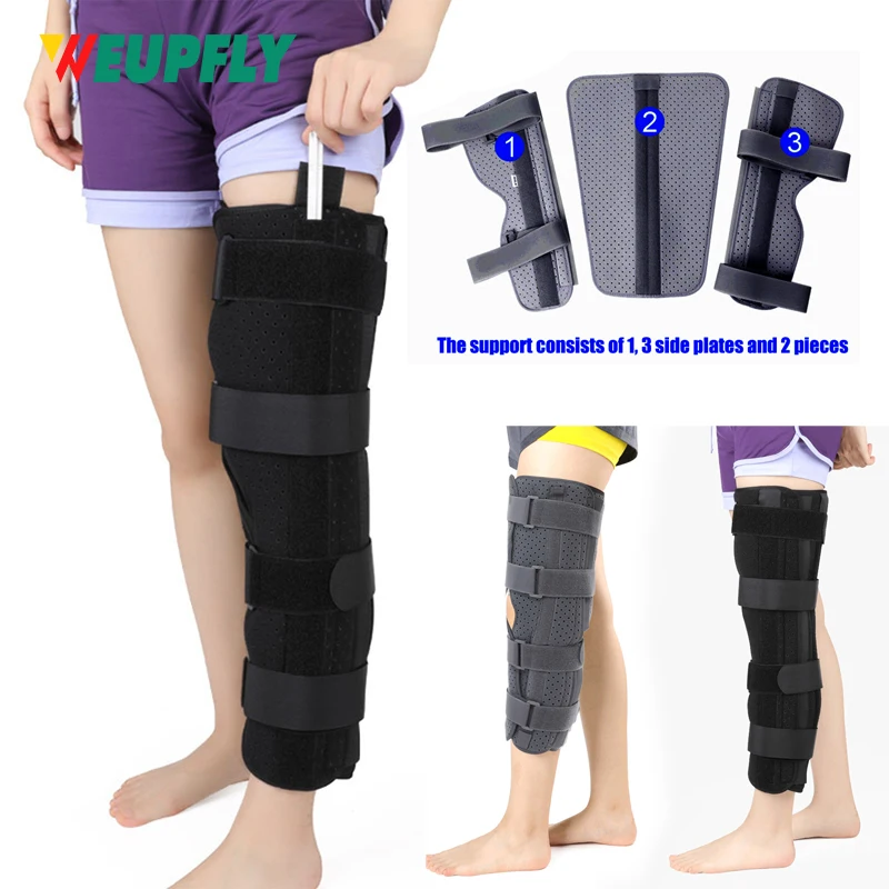 

1pcs Knee Brace for Support - Adjustable 3-Panel Knee Immobilizer for ACL, Post-Surgery Recovery - Lightweight Aluminum Splint