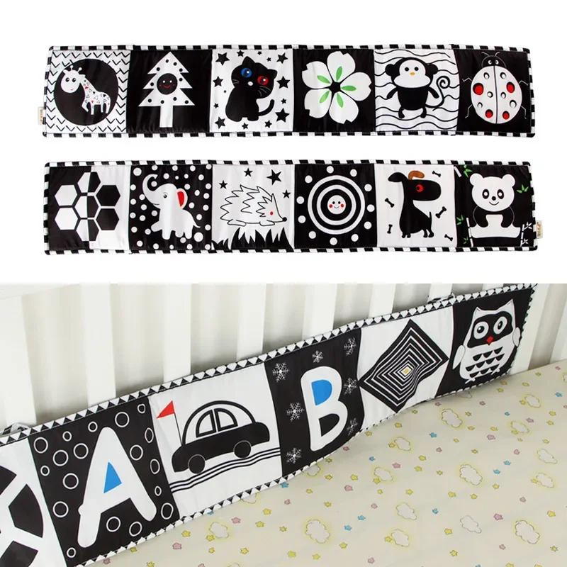 

High Contrast Black and White Baby Soft Cloth Book Montessori Sensory Toys Early Education Animal Fabric Books Newborn Crib Toy