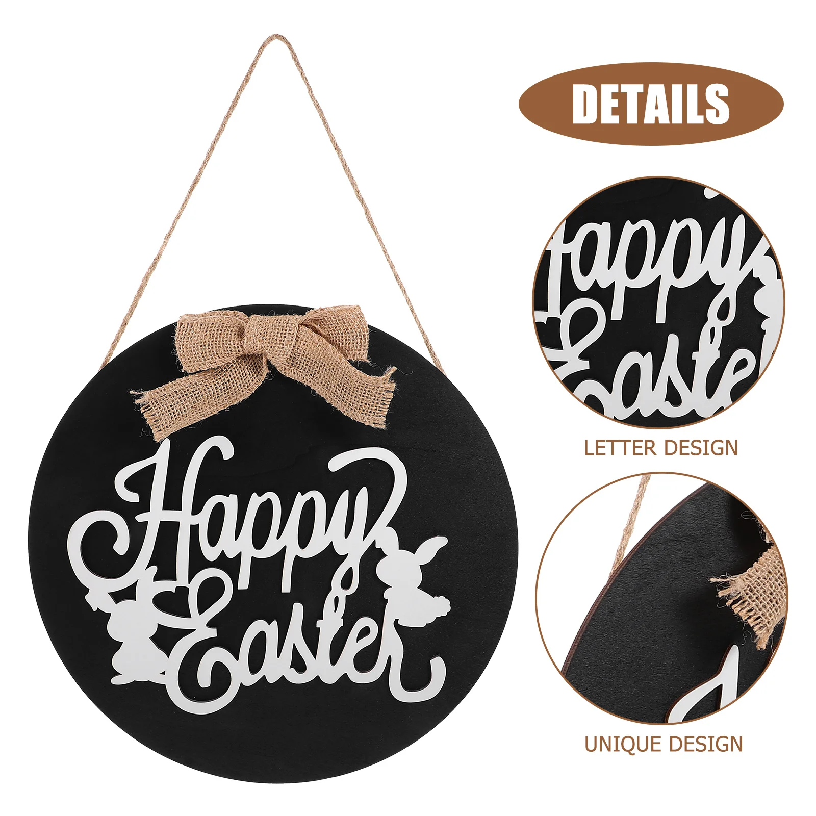 

Wooden Door Sign Decoration Rustic Easter Wall Art Hanging Plaque For Home Office Shop Easter Themed Decor Festival