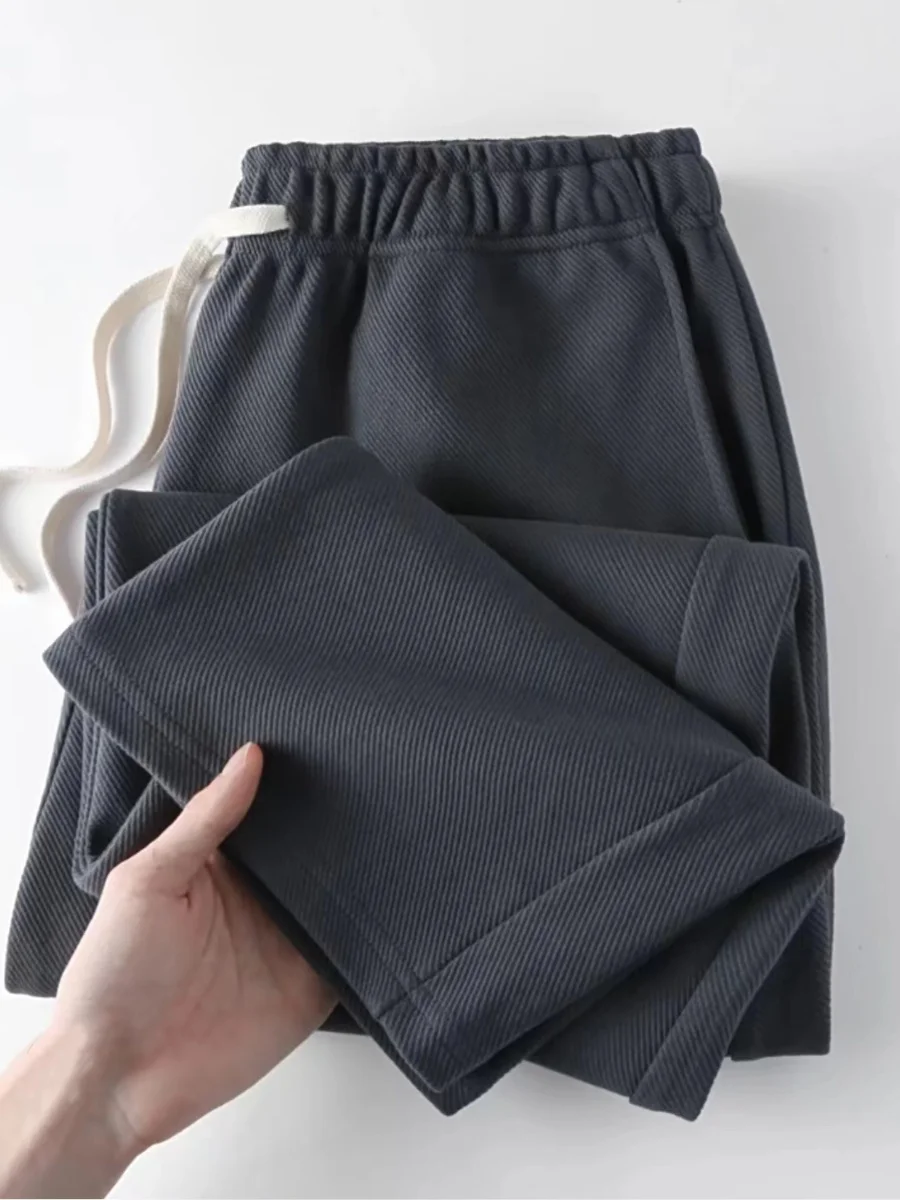 

Мужские повседневные свободные прямые брюки, осень-весна, новые свободные брюки в американском стиле ретро с драпировкой, удобные брюки с высокой талией для всех