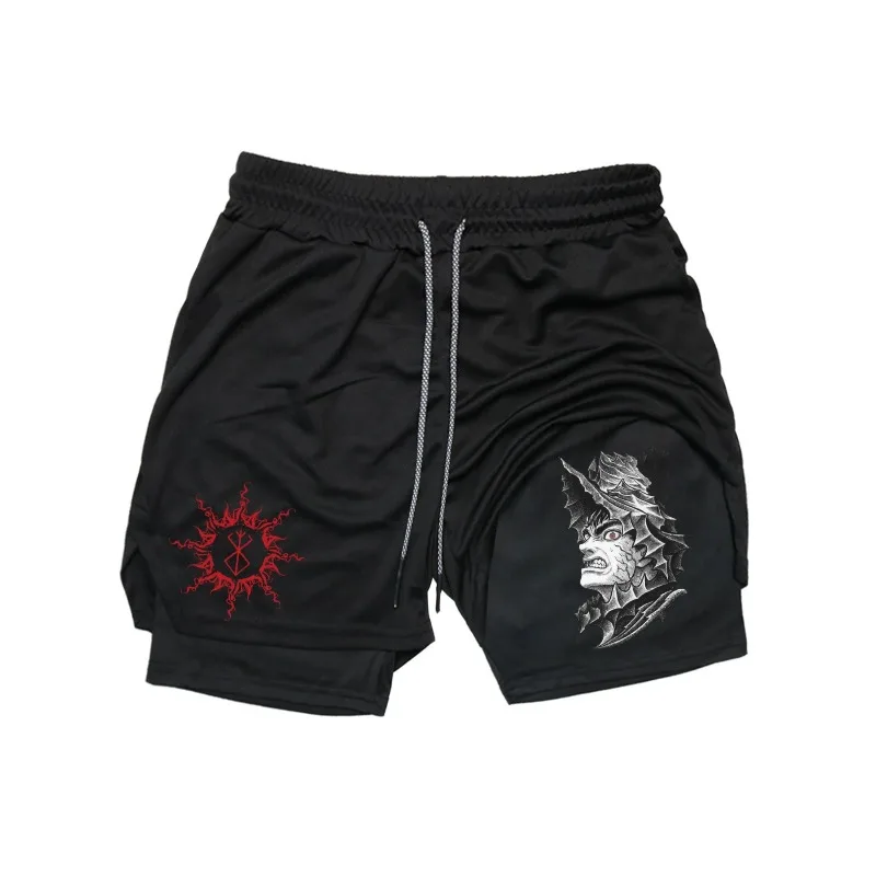 

American Double-layer Basketball Shorts, Men's and Women's Sports Pants, Fake Two Pieces, Double-layer Running Sports22