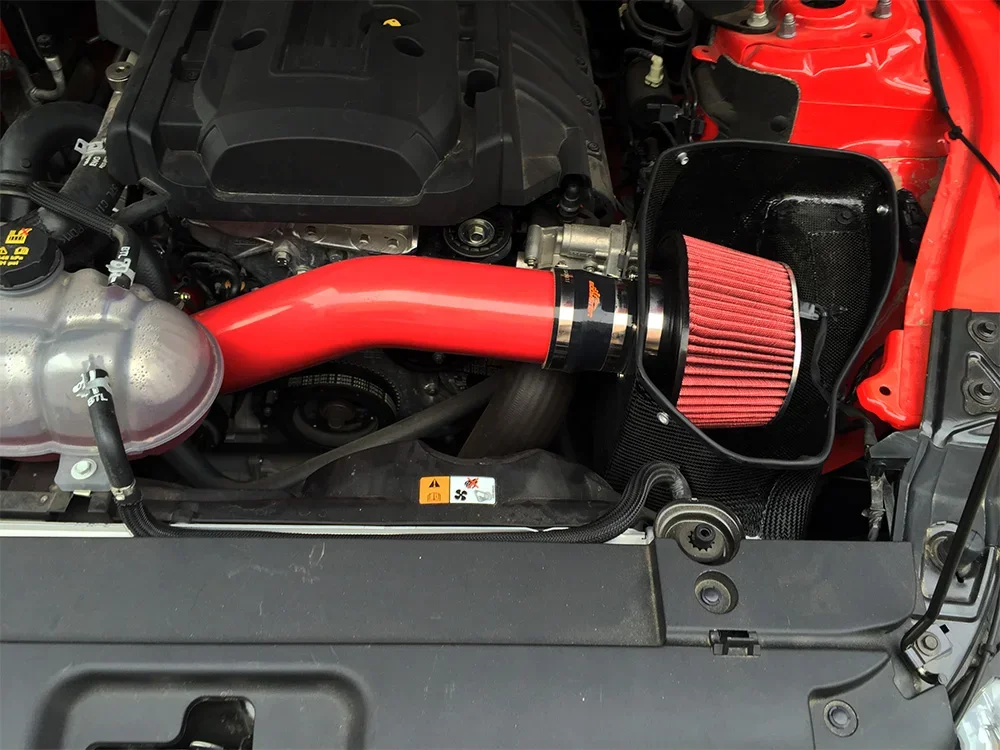 2025 Red Pipe Performance Heatshield Cold Air Intake Kit with Filter for  Mustang Mondeo Focus Engine